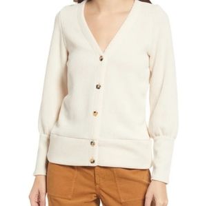 Madewell Ottoman Ivory Ribbed Cardigan sz M